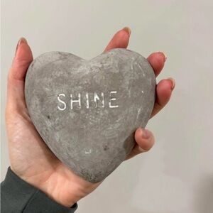 Gray Heart-Shaped Decorative Stone